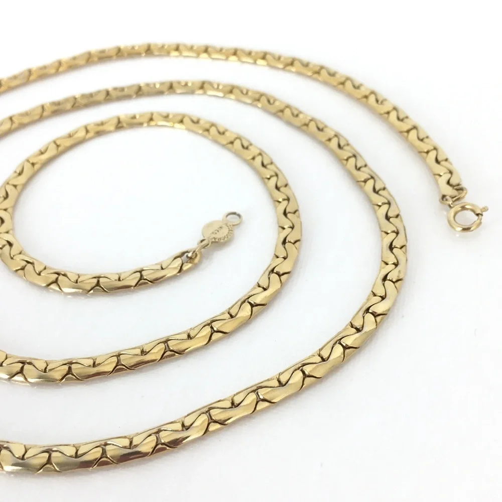 Vintage Chunky Long Gold Tone Chain Necklace by Accessocraft New York City